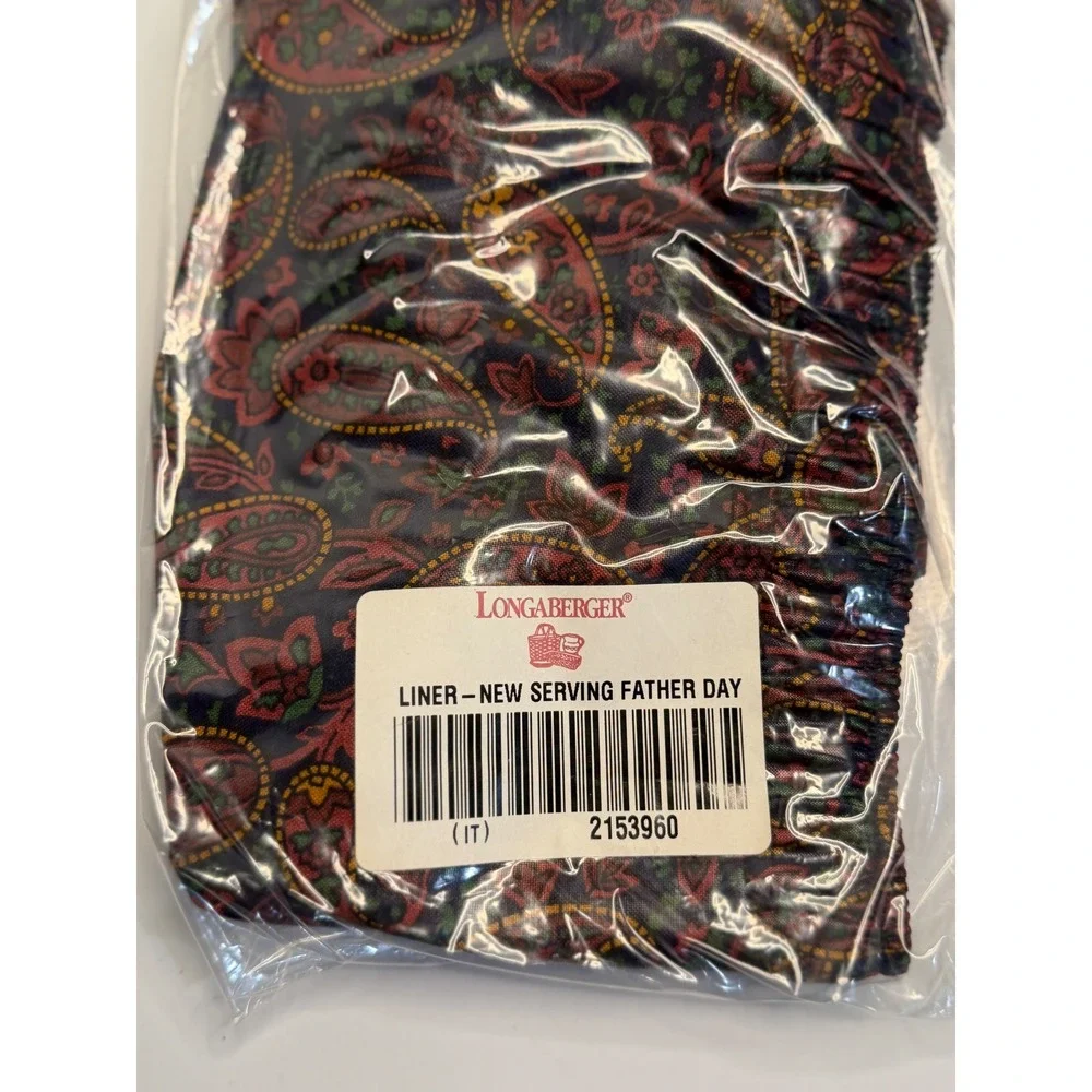 Longaberger Basket Liner Multicolor Paisley Serving Father Day Fabric 2153960